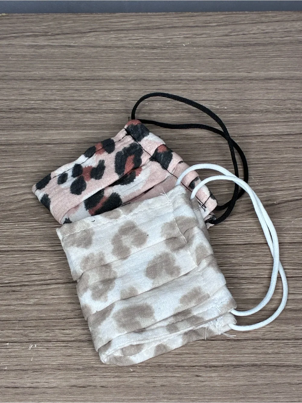 🐼 3/$25 NWOT Kitsch Leopard Print Cotton Face Masks - Pink & Beige (2-Pack)